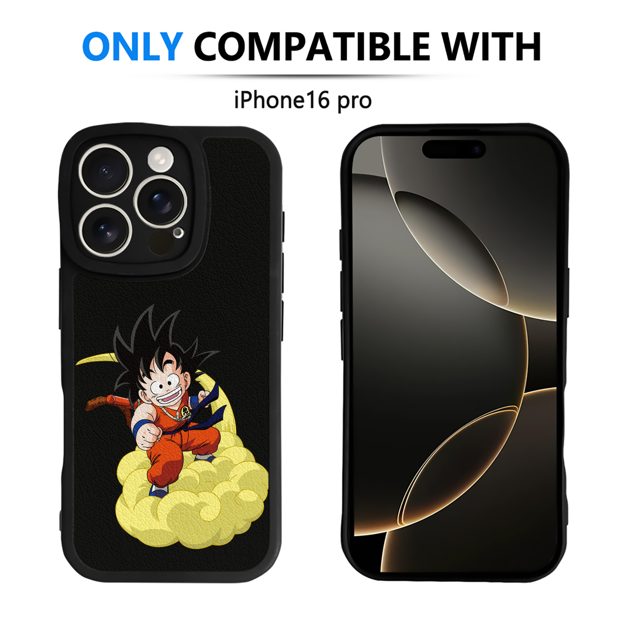 （画像用） ドラゴンボール 孫悟空（そん ごくう）Son Goku カカロット DRAGON BALL Kakarotto 【iPhone 16シリーズ対応】シリコンスマホケース（レザー調） 材質：シリコン